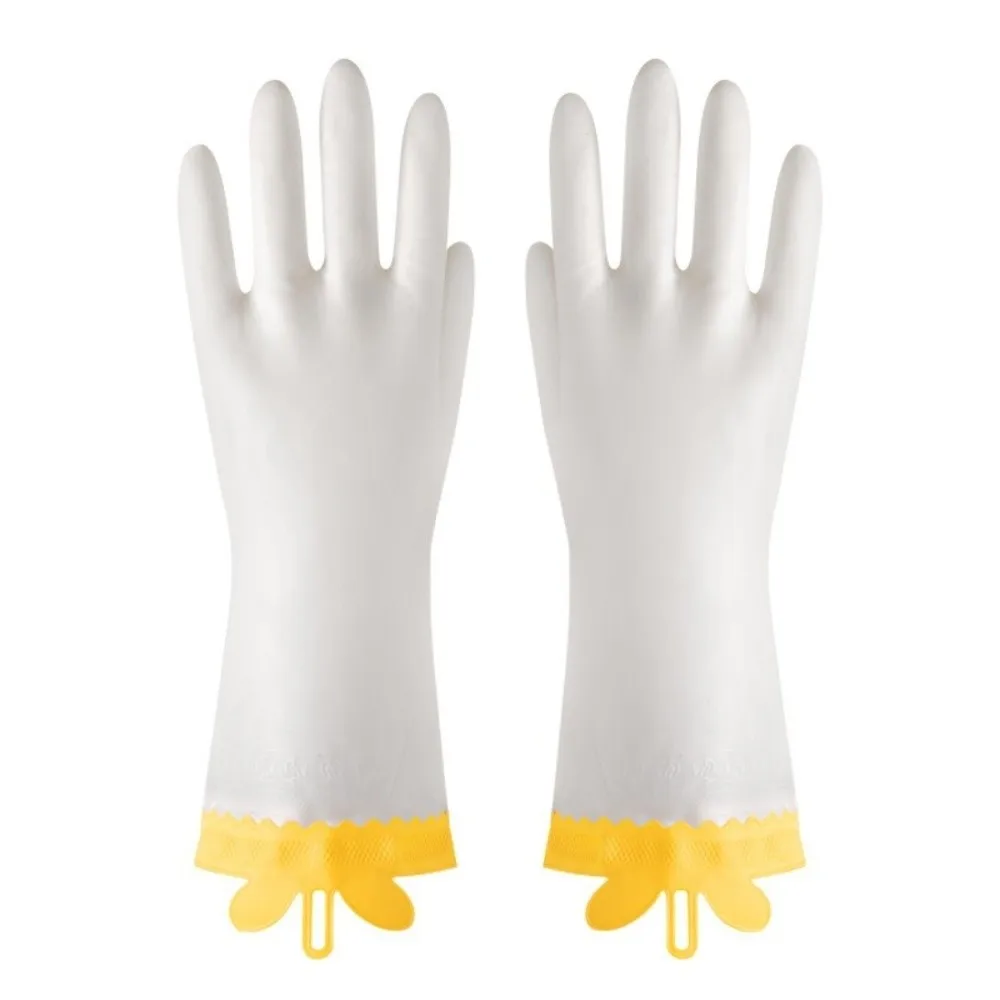 1Pair Rabbit Ears Dishwashing Gloves Tear Resistant Lengthened Household Cleaning Gloves Multi Color Thickened Rubber