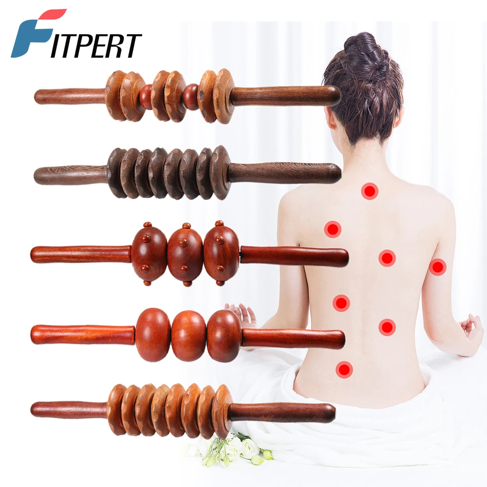 1 PCS Professional Wooden Exercise Roller Sport Injury Gym Body Back Leg Trigger Point Muscle Roller Sticks Massager Health Care