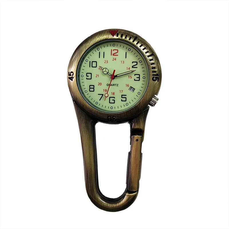 Reloj con hebilla para montañismo y calendario al aire libre, mochila deportiva, reloj de bolsillo luminoso, reloj de cintura para personas mayores, reloj de enfermera