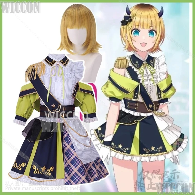 Anime Oshi No Ko MemCho Cosplay iDOLM@STER Costume Lolita Dress Idol Uniform Yellow Wig For Halloween Christmas Party Customized