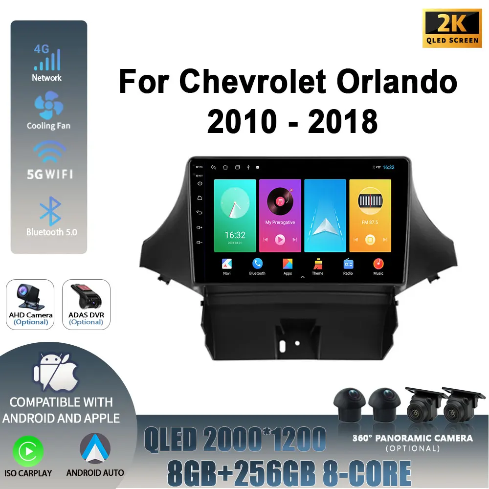 Android 14 For Chevrolet Orlando 2010-2018 Wireless Carplay Stereo Car Radio Multimedia Navigation Player 2DIN WIFI Head Unit