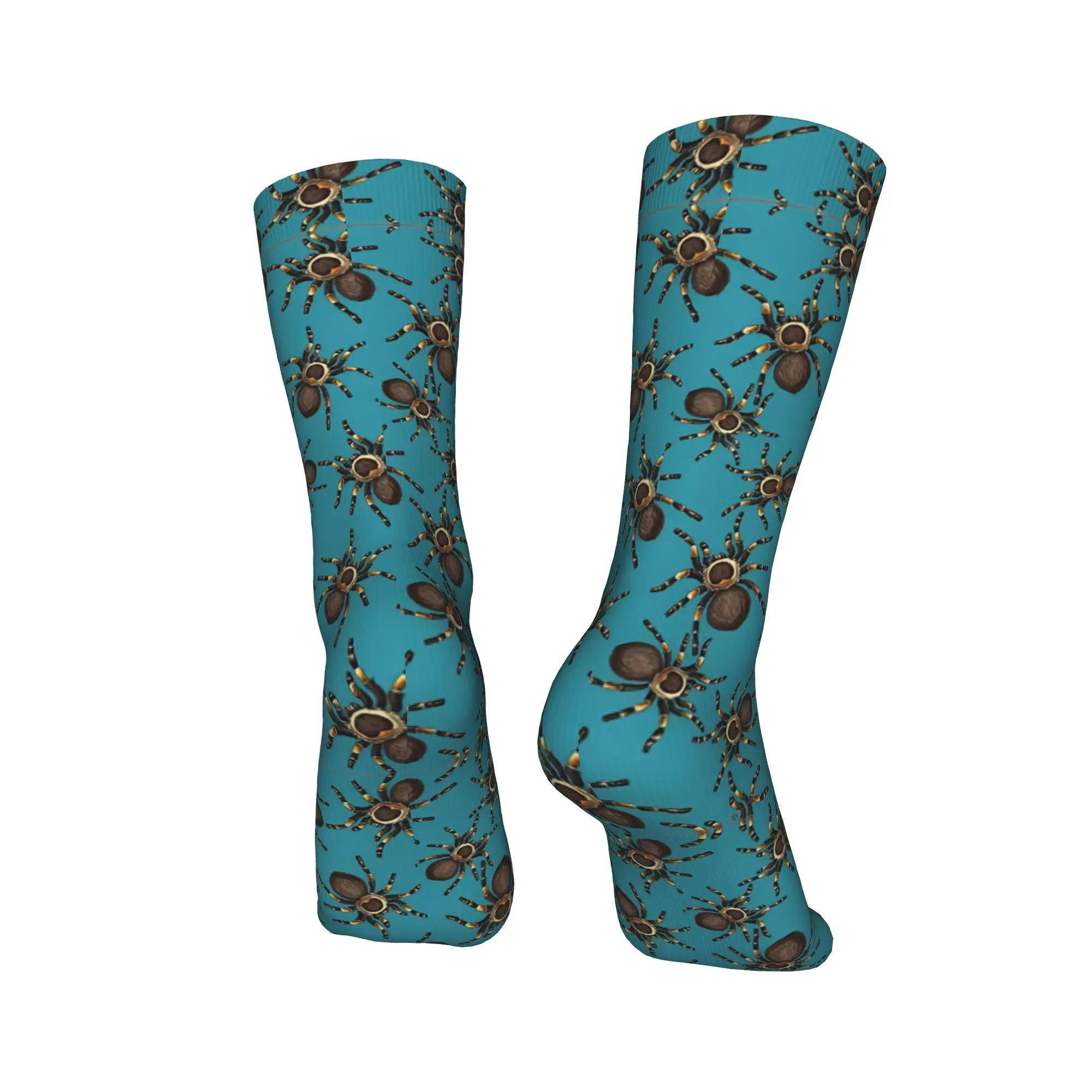 Unisex Men Socks Tarantula On Blue  Insects Stockings Non Slip Soft Socks Spring Gothic Design Climbing Socks