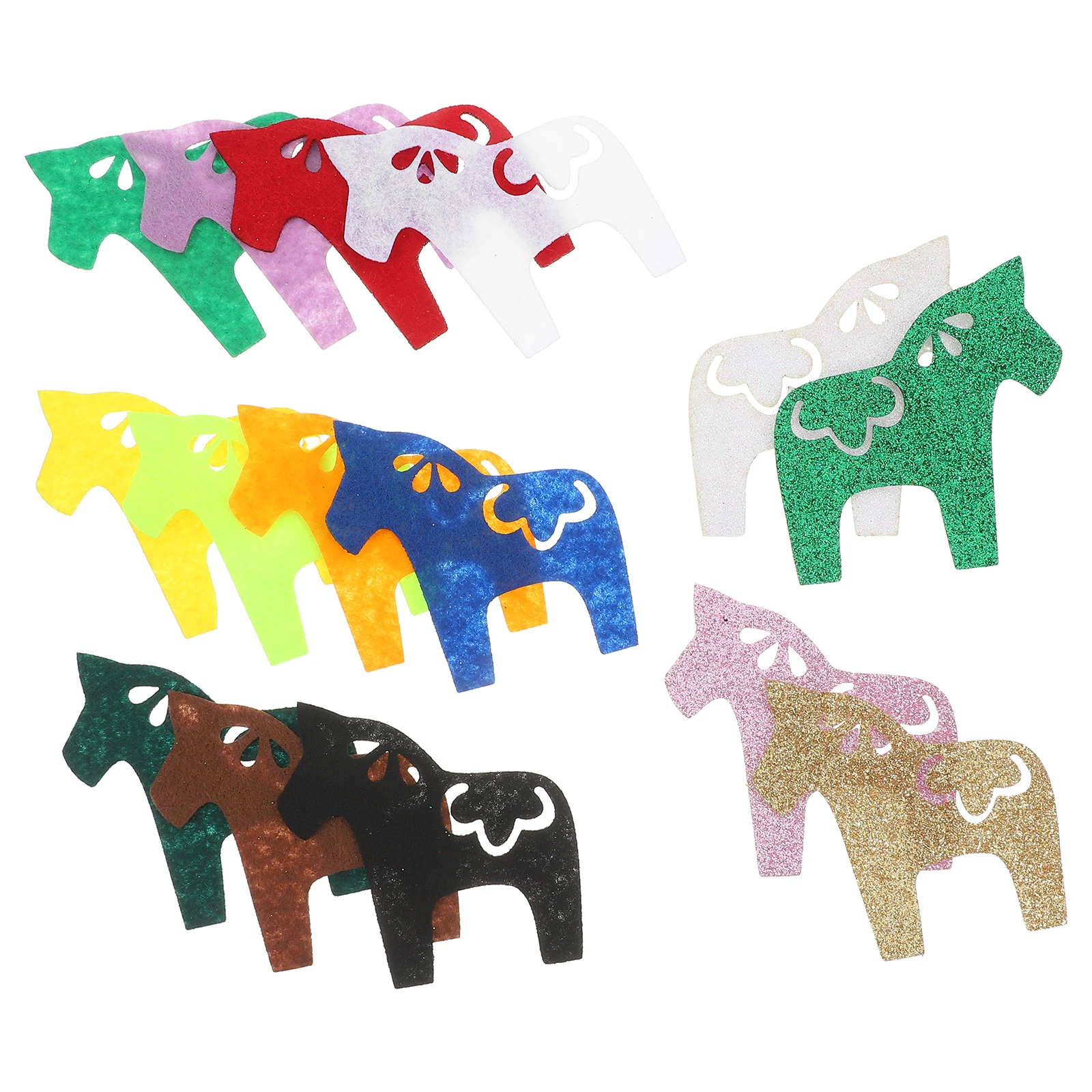 

50 Pcs Dara Diy Crafts Felt Horses Party Supplies Christmas Decoration Day Animal Ornament
