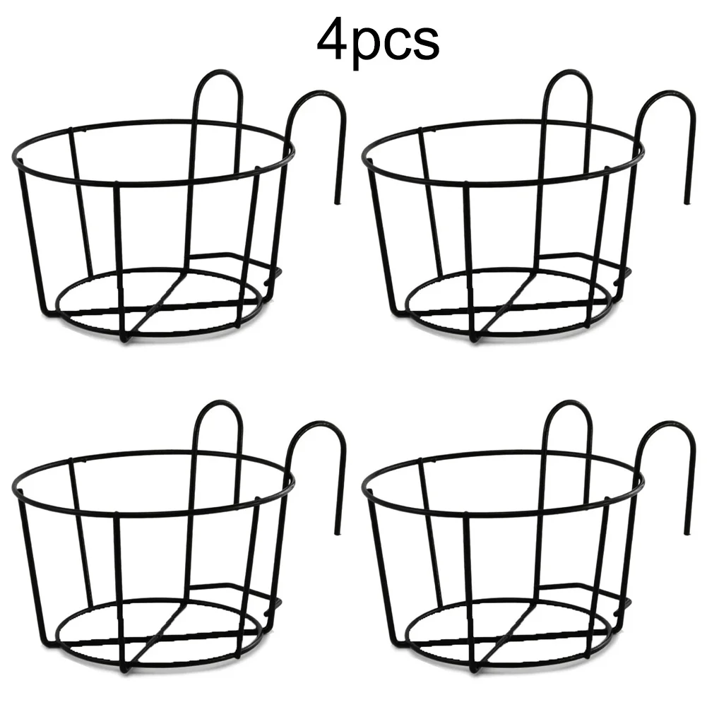 Outdoor Hanging Plants Hanging Flower Stand Flower Stand 18*17.5cm Versatile Display Anti-Rust Iron Double Hook Design