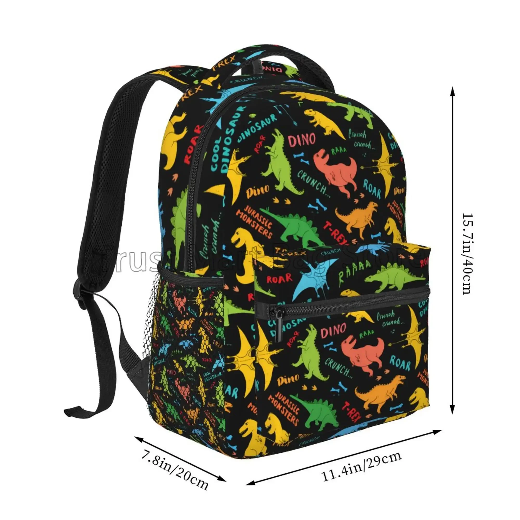 Cartoon Dinosaur T-REX School Bookbag Jurassic Monsters Casual Backpacks 3D Print Lightweight Travel Bag for Boys Girls Teens