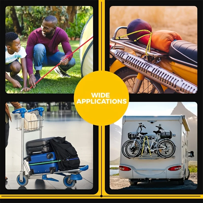 [Cordas elásticas para serviços pesados] 12 cordas elásticas resistentes com ganchos e 12, 24, 31, 39 polegadas de comprimento