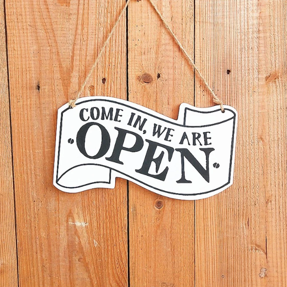 

2 Pcs Vintage Hanging Sign Double Sided Shop Door Decor Bamboo Open Closed Come In Door Sign Party DIYDecoration