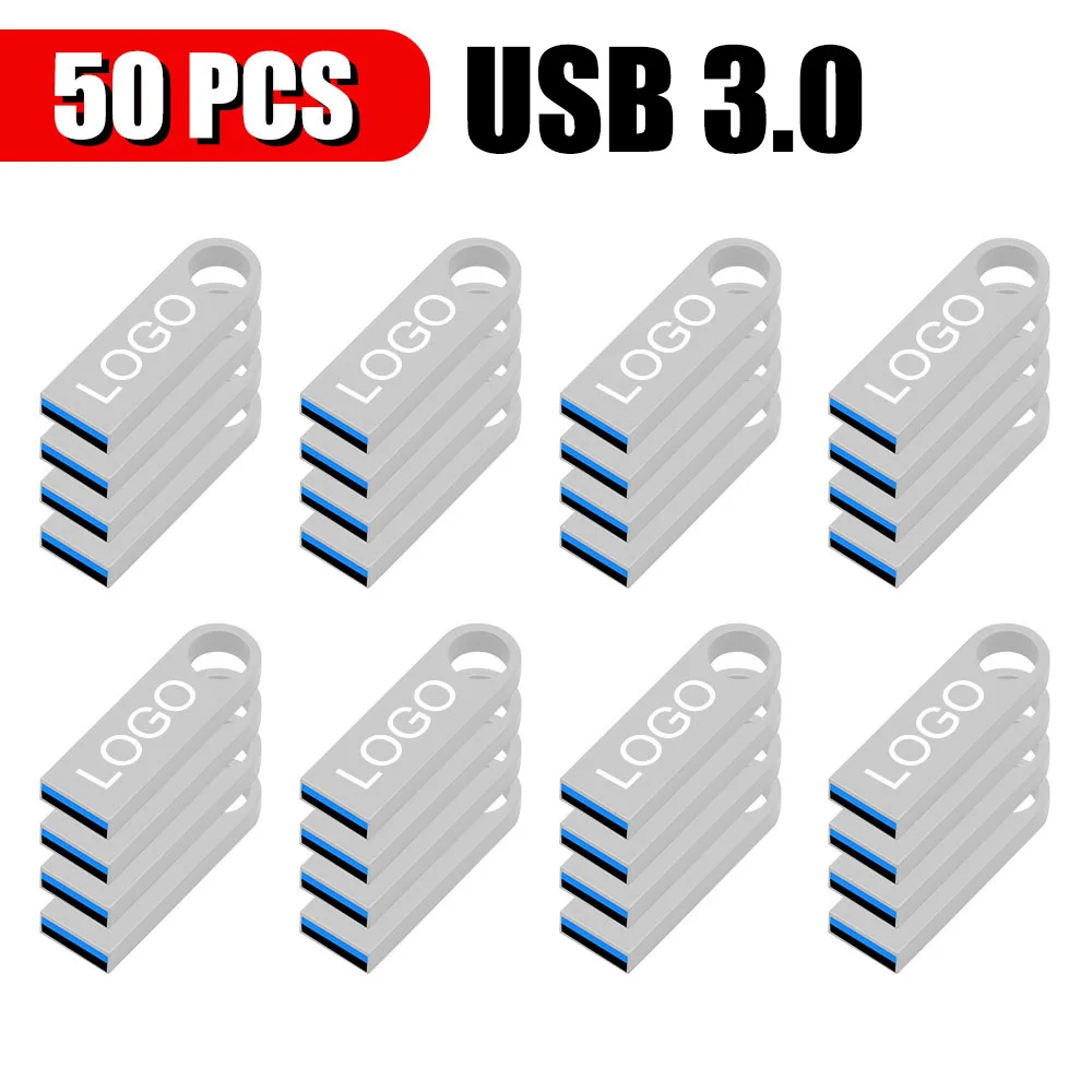 

50pcs Hot Sale Metal usb 3.0 USB 64GB Flash Drive 128GB Creative Pen Drive 8GB 16GB 32GB Memory U Stick 3.0 High Speed Pendrive