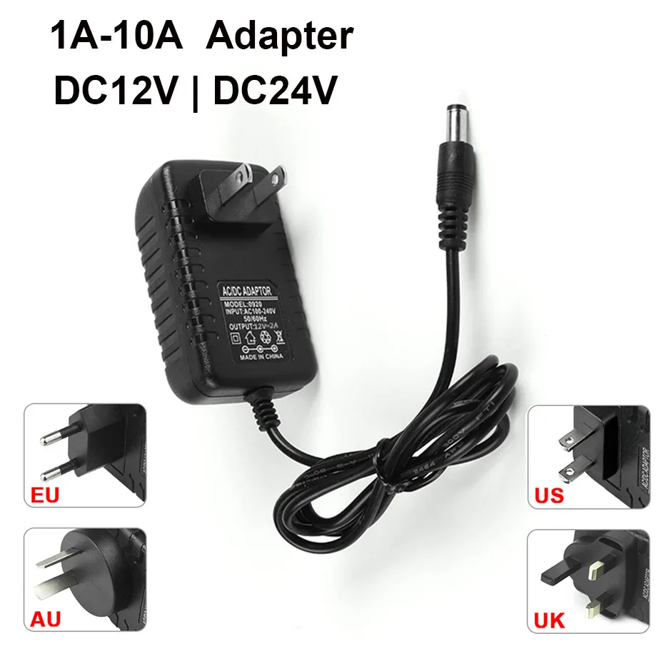 DC12V 24V Lighting Transformer EU/AU/US/UK AC110V 220V Switching Power Supply 1A 2A 3A 5A 6A 8A 10A Power Adapter For LED Lamp