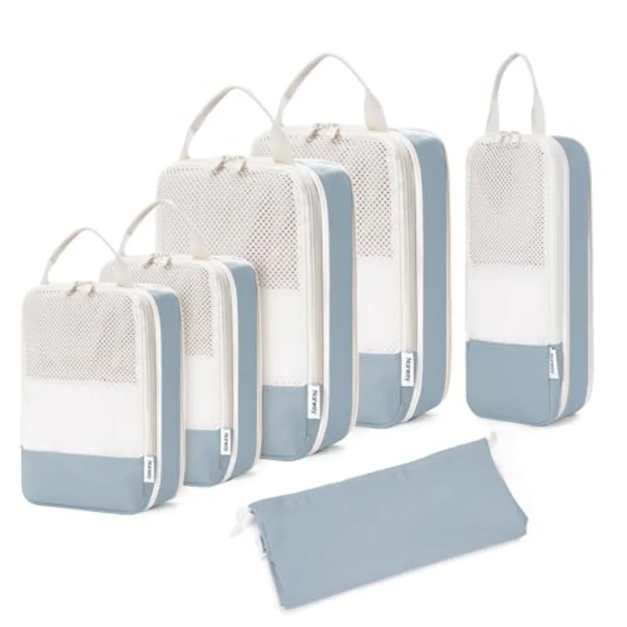 

6 Set/5 Set Compression Packing Cubes for Travel Women Carry on Packing Organizers Bag for Backpack Luggage Suitcase Duffle Bag