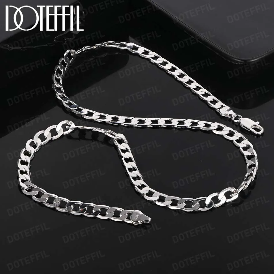 

DOTEFFIL 6MM Chain Fine 925 Sterling Silver Necklace Exquisite Noble Luxury Gorgeous Charm Men Solid Wedding Women Jewelry