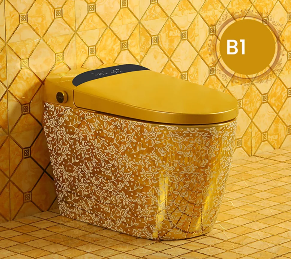 Modern Dual-Flush Smart Ceramic Toilet Colorful One-Piece Floor Mounted for Bathroom or Villa