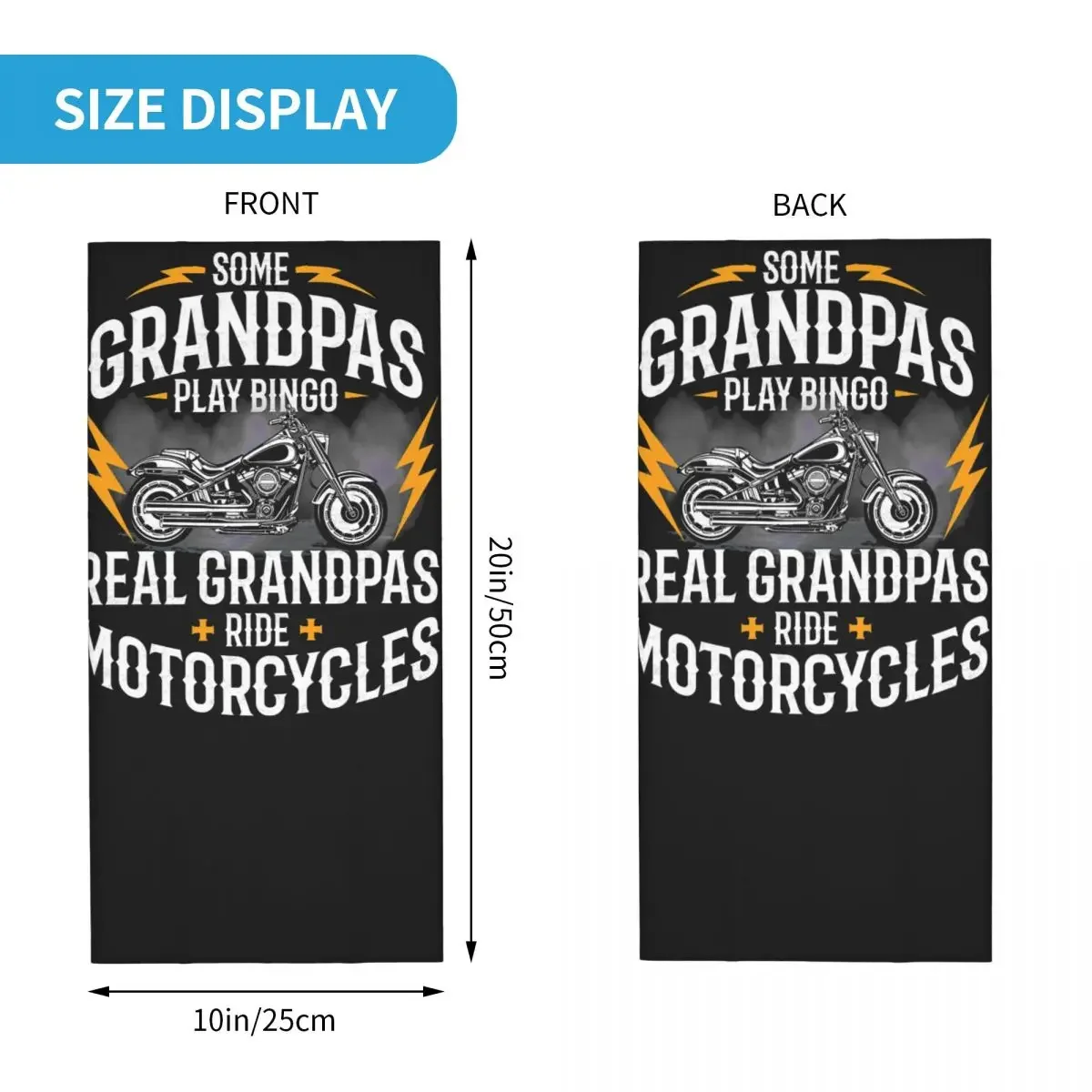 Some Grandpas Play Bingo Real Grandpas Ride Motorcycles Moto Bandana Neck Cover Printed Scarf Hiking Unisex Adult Breathable