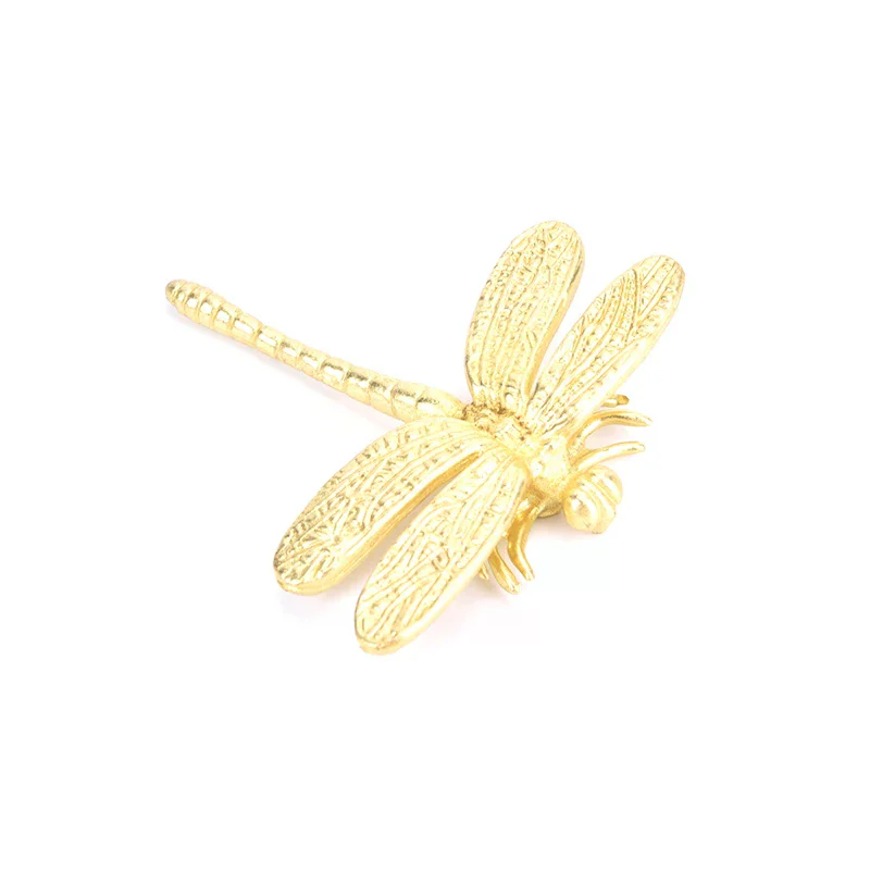 1 piece of brass dragonfly handle drawer door handle, stylish and simple Nordic cabinet, made of pure copper
