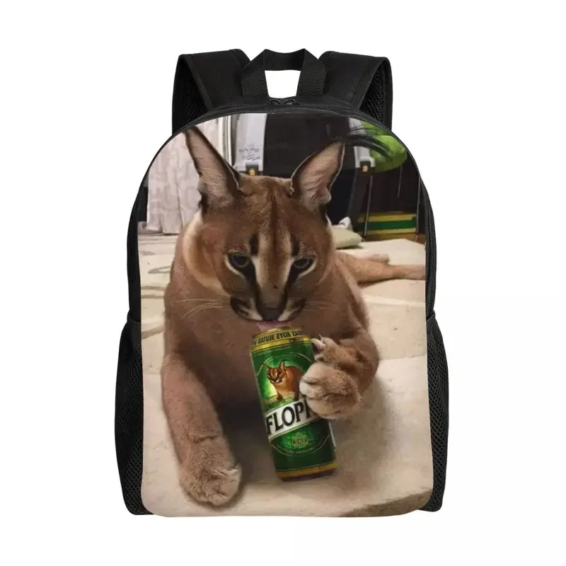 Mochila personalizada grande Floppa Meme para niños y niñas, Caracal Cat, escuela, universidad, bolsas de viaje, bolsa de libros para hombres y mujeres, se adapta a computadora portátil de 15 pulgadas