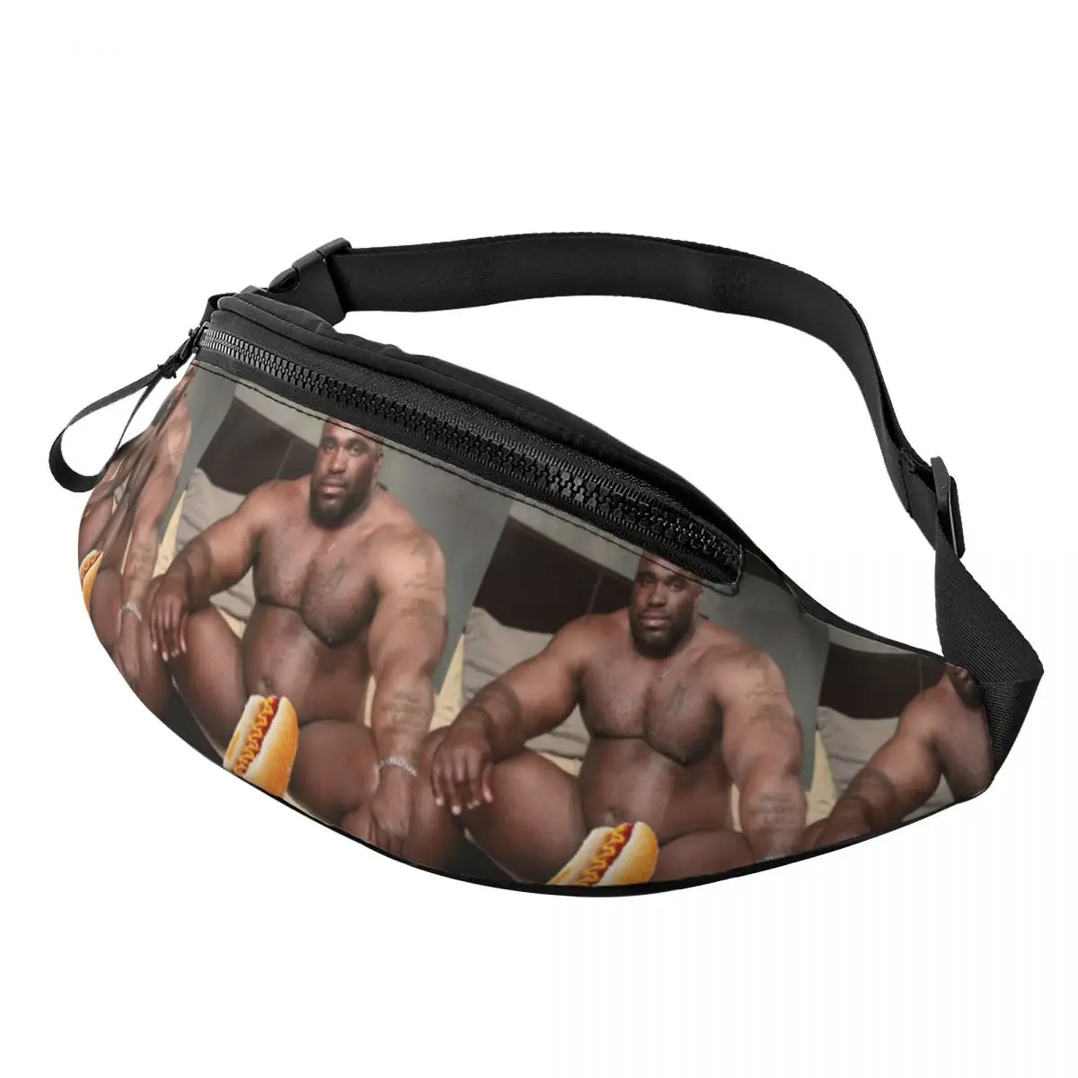 

Big Dick Black Guy Meme Barry Wood Waist Bag for Women Men Crossbody Fanny Pack Running Phone Money Pouch
