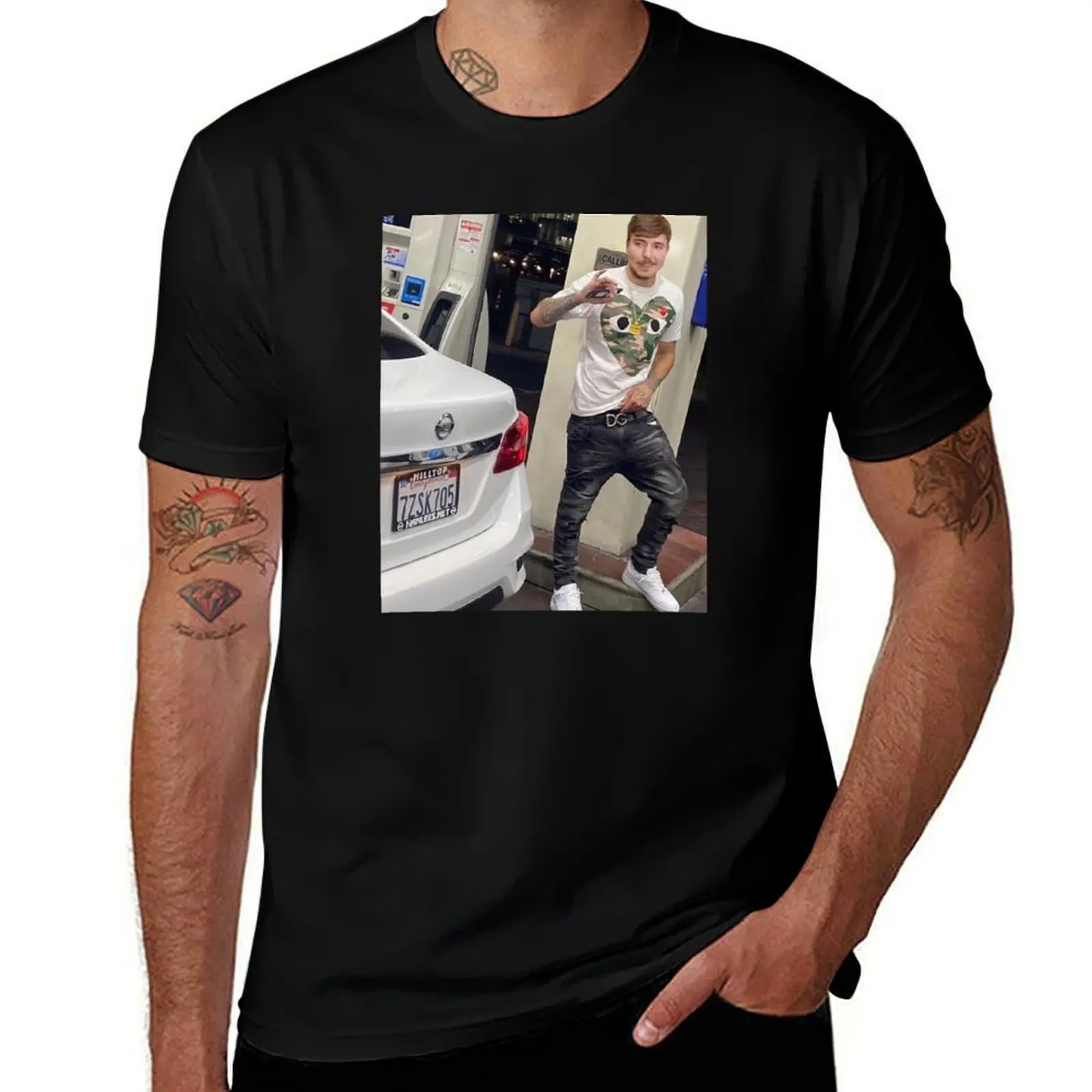 

Hood MrBeast T-Shirt oversized graphic tee graphics summer top tee shirts for men
