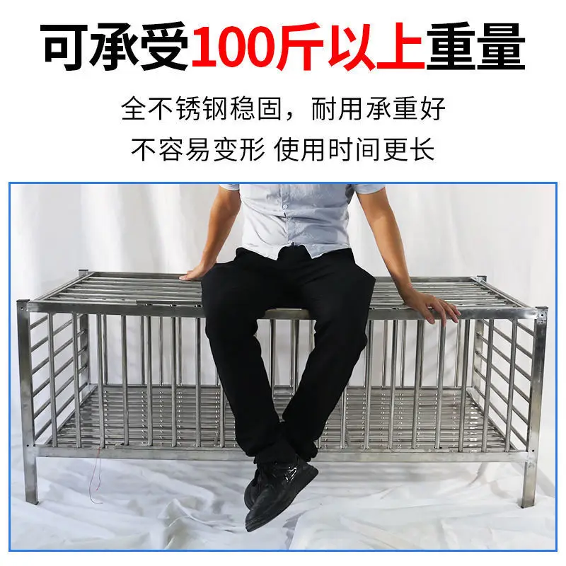 Stainless steel chicken and duck cage wheels mobile household large super encrypted thickened breeding cage