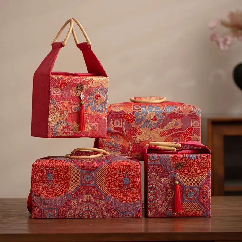 Traditional Chinese Red Lunar New Year Gift Sets, Baby’s First Month and First Birthday Gift Boxes, 100-Day Celebration Gift