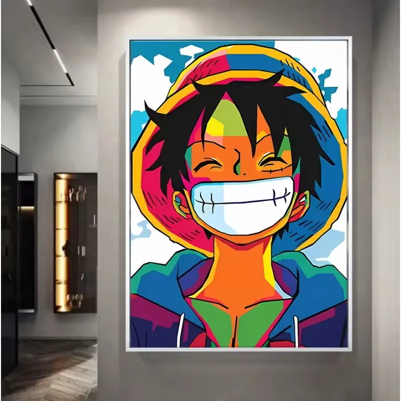 Affiche murale en toile One Piece Luffy Anime, impression décorative moderne 2D pour chambre à coucher et salon