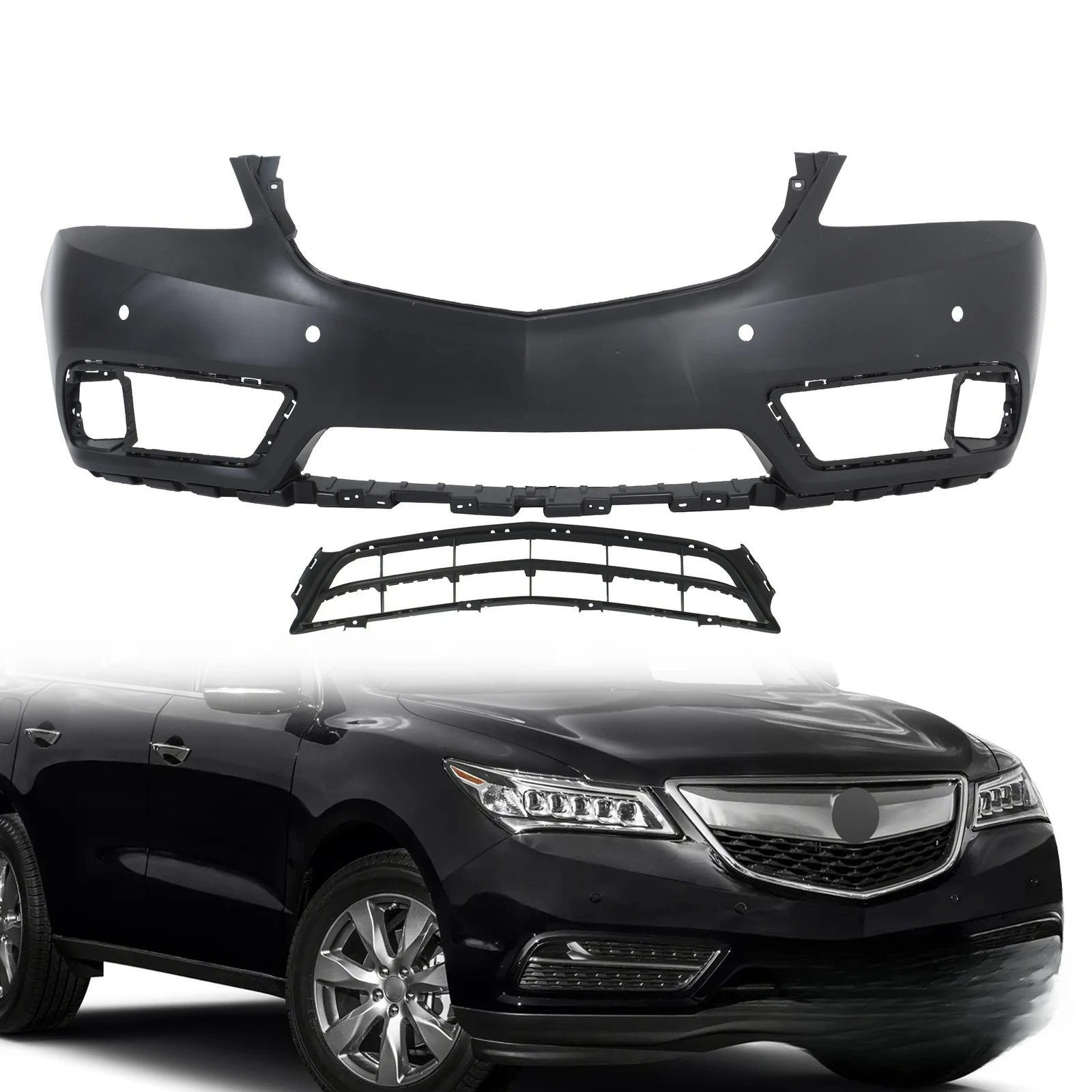 Front Bumper Cover Lower Grille For Acura MDX 2014-16 w/ Sensor Holes AC1000184