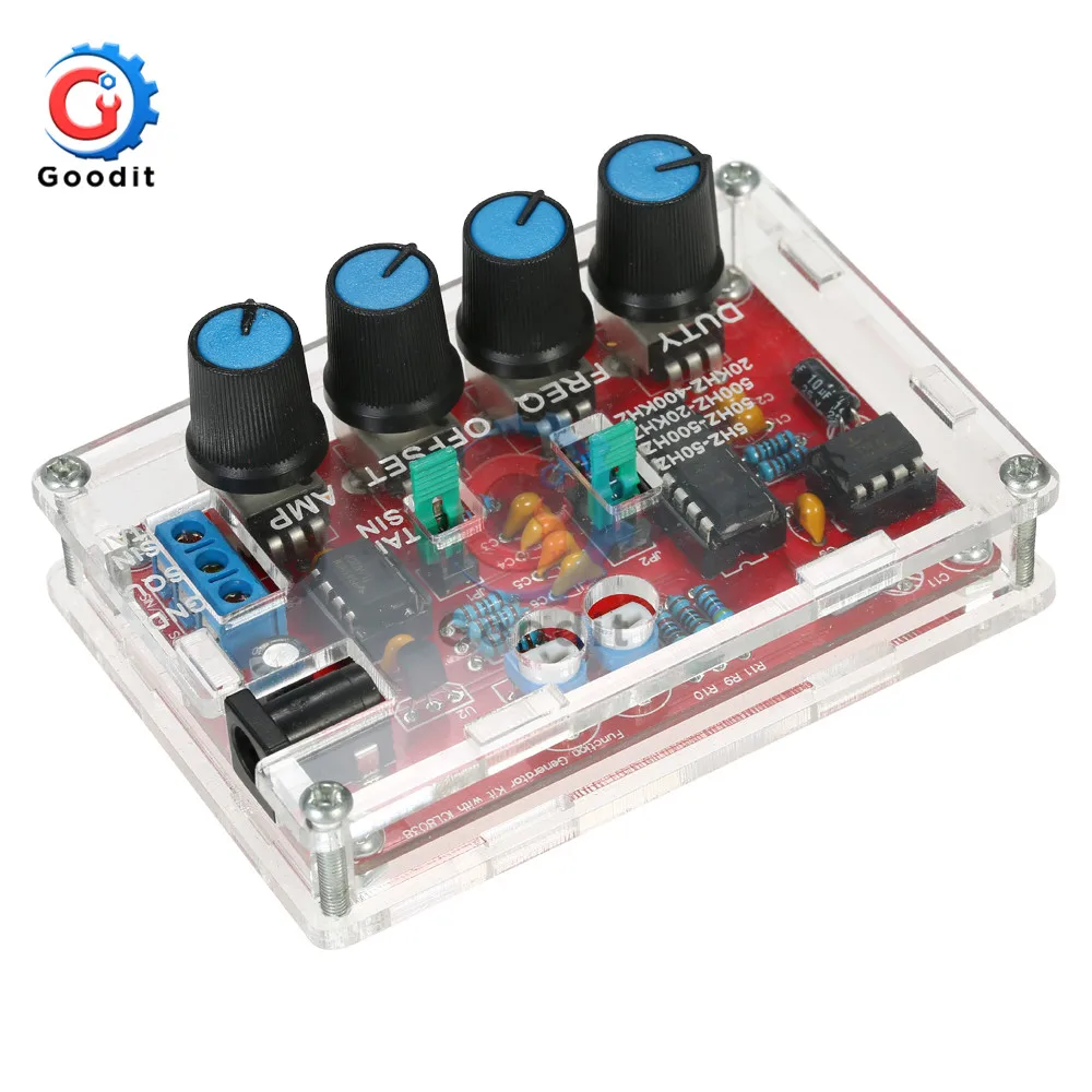 Generador de señal ICL8038, Kit DIY de salida de 5Hz ~ 400kHz, amplitud de frecuencia ajustable, Triangular sinusoidal, diente de sierra cuadrado