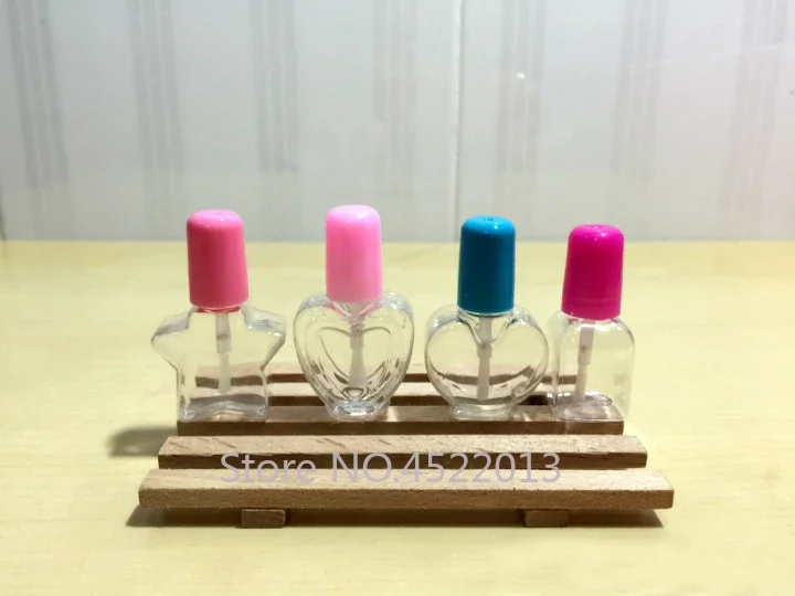 4/5/6/8/10ml Cylinder/heart/ Mini Empty Nail Polish Bottle Small Plastic Nail Polish Bottles DIY Sample Refillable Bottles