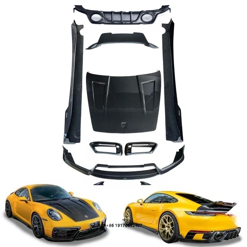 

CMST Dry Carbon Fiber Body Kit 911 992 Upgrade CMST Style Auto Parts Front Lip Rear Diffuser Side Skirts Hood Tuyere