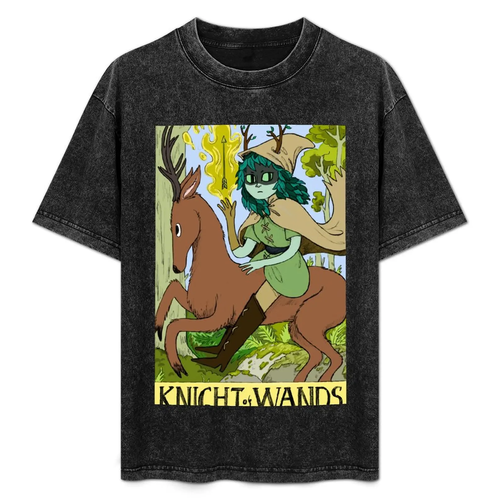 

Huntress Wizard as Knight of Wands T-Shirt Work Wear Breathable Tee