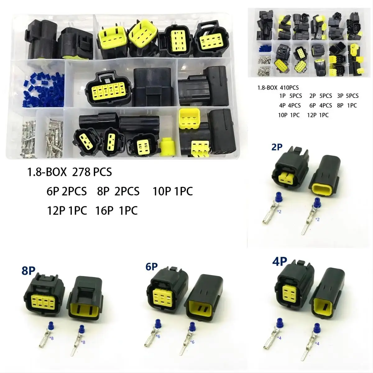 1.8mm  1 2 3 4 6 8 10 12 16 Pin Connector Auto Waterproof Quick Cable Connector Electrical Plug For Car Sealed Truck Socket