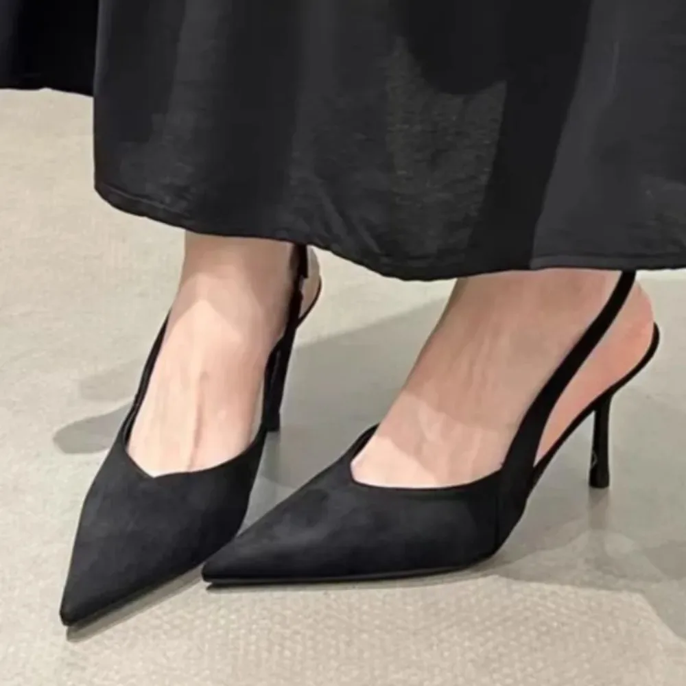 Fashionable Banquet Empty High Heel Shoes For Women's Shoes Thin Heel Pointed Toe Hollow Single Shoes For Women's Shallow Mouth view 4