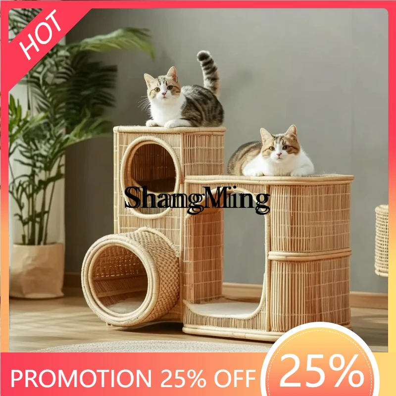 

CL high-end cat climbing frame thickened cat house double-layer villa pet supplies firm interior
