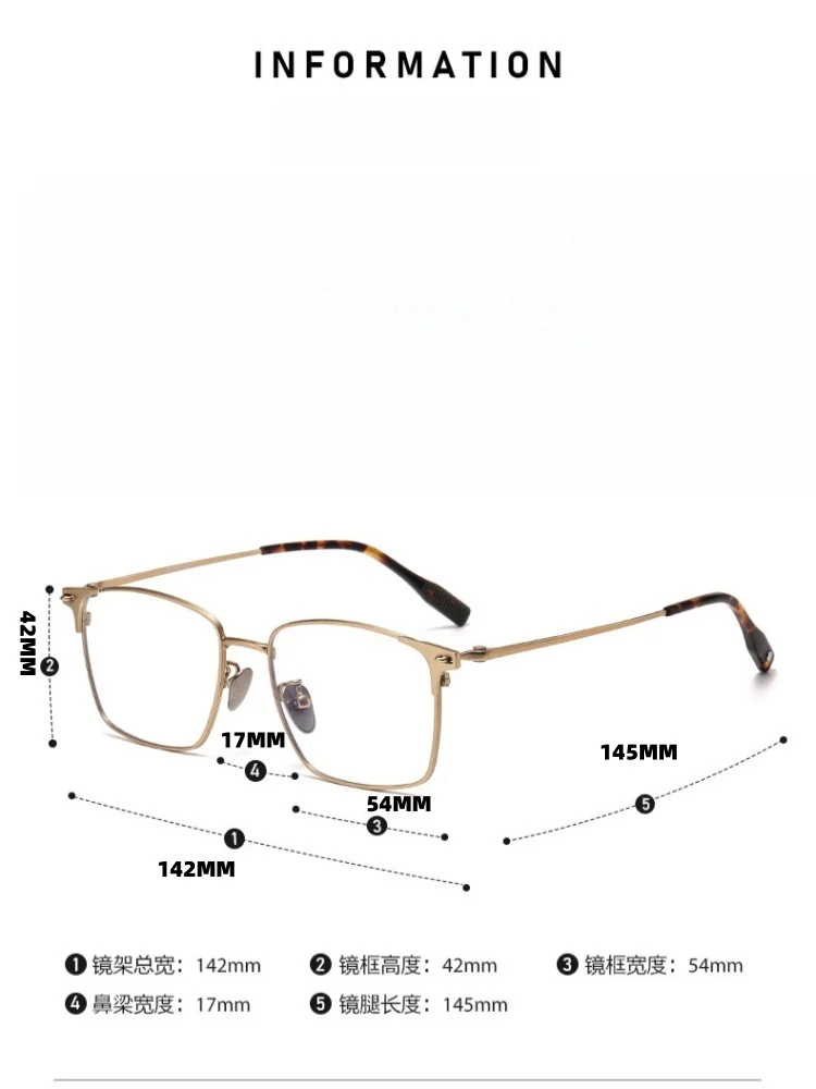 Ultraleichter Titan-Brillenrahmen, quadratischer Herren-Brillenrahmen für den Geschäftsbereich, Anti-Blaulicht-Brillenrahmen für optische Korrektionsbrillen 81008 – Detail 7