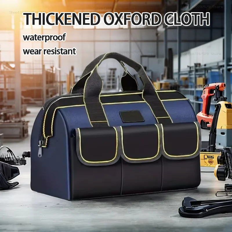 

16/18in Large Capacity Tool Bag Heavy Duty Tool Organizers Oxford Cloth Electrician Bag Waterproof Tool Storage Bag
