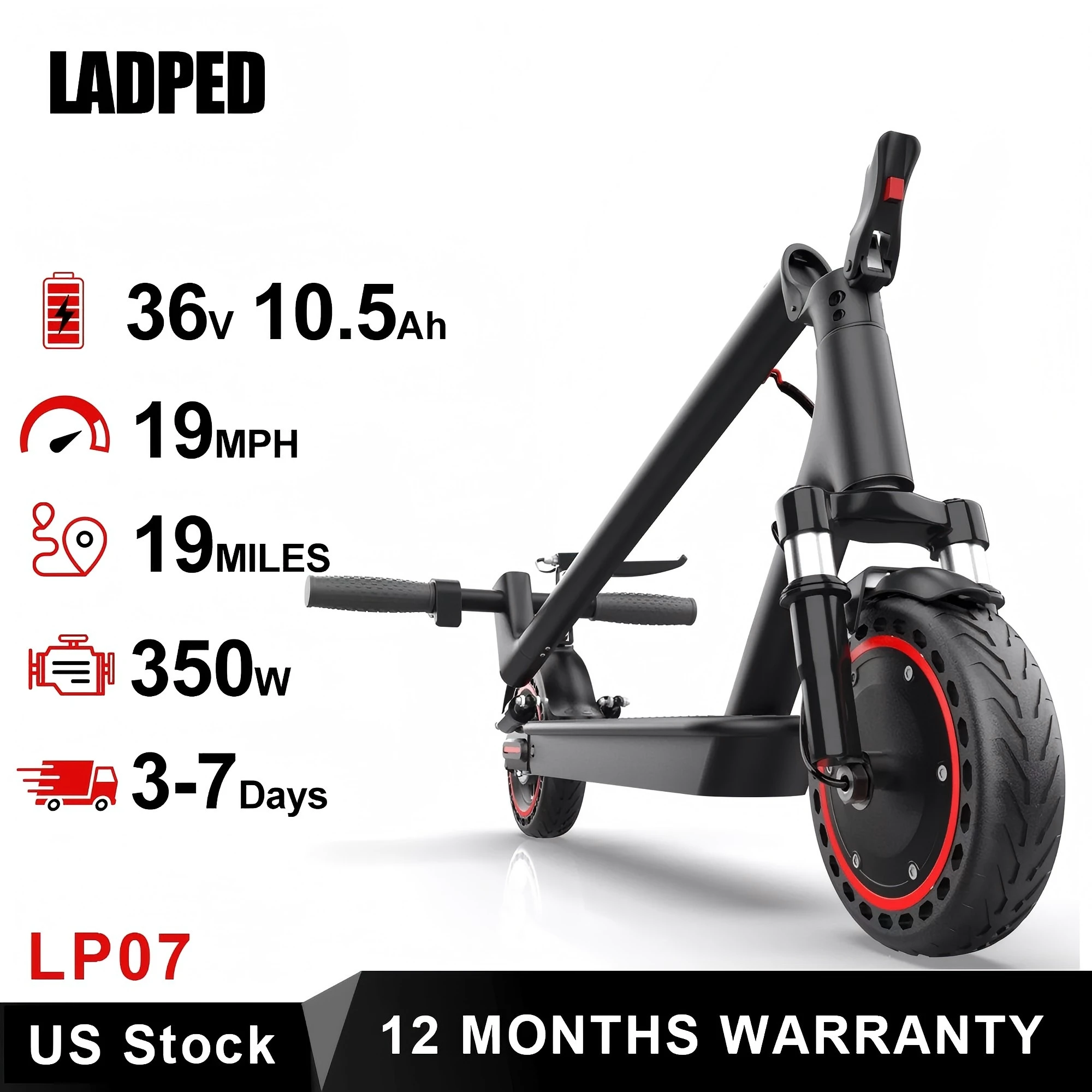 

LP07 Электрический самокат 350 Вт, 19 миль в час, приложение Smart Control, самокат с 8,5-дюймовыми шинами, складной электрический самокат, максимальный диапазон 16 миль для взрослых