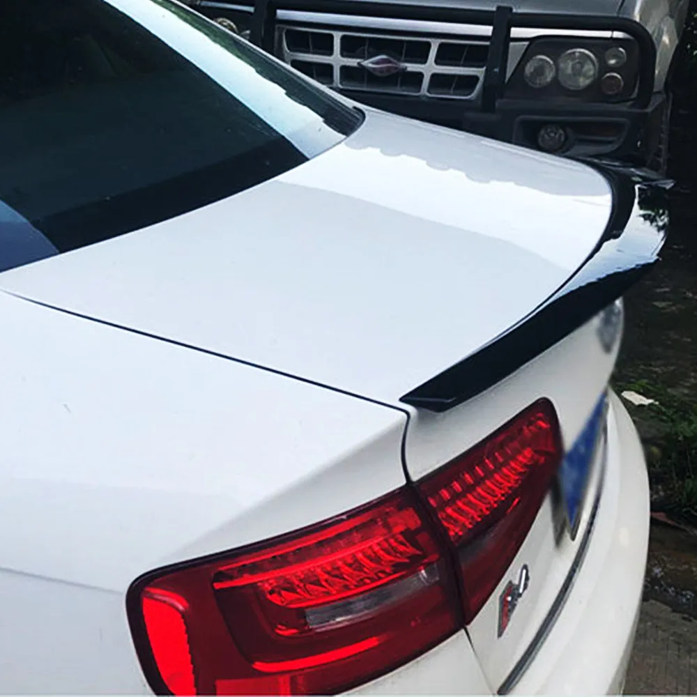 For Audi A4 B8 B8.5 2009 10 11 12 13 14 15 16 Bodykit Car Rear Trunk Lid Black Carbon Spoiler Wings Exterior Accessories Parts