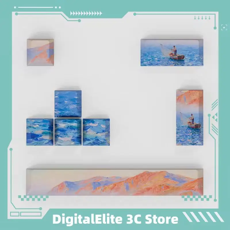 

Qingshan Dai Guofeng добавляет механические колпачки для клавиш «сделай сам» с пятисторонней теплосублимацией, оригинальные заводские непрозрачные украшения из ПБТ