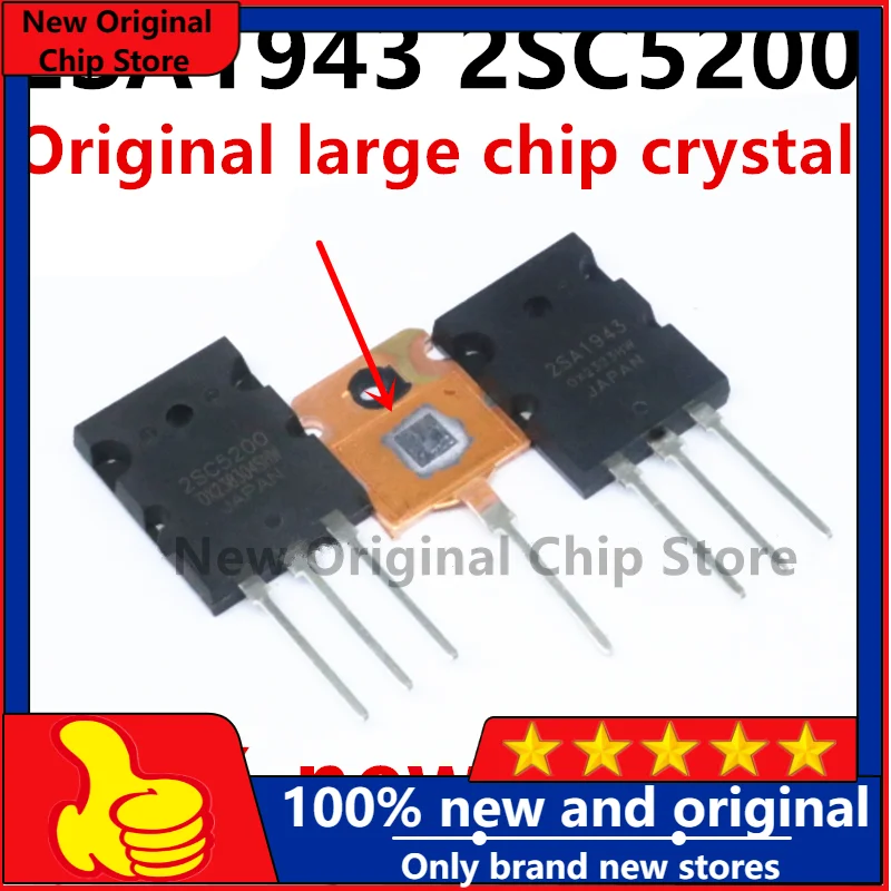 10Pairs-50Pairs 100% Real Original New 2SC5200 2SA1943 TTA1943 TTC5200 Audio Power Amplifier Japan Transistor HIFI A1943 C5200