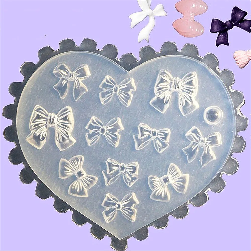 SNASAN Flügel Schleife Blumen Mond Stern Silikonform für Schönheit Nail Art DIY handgemachtes Werkzeug kleine Perlen Polymer Clay Form