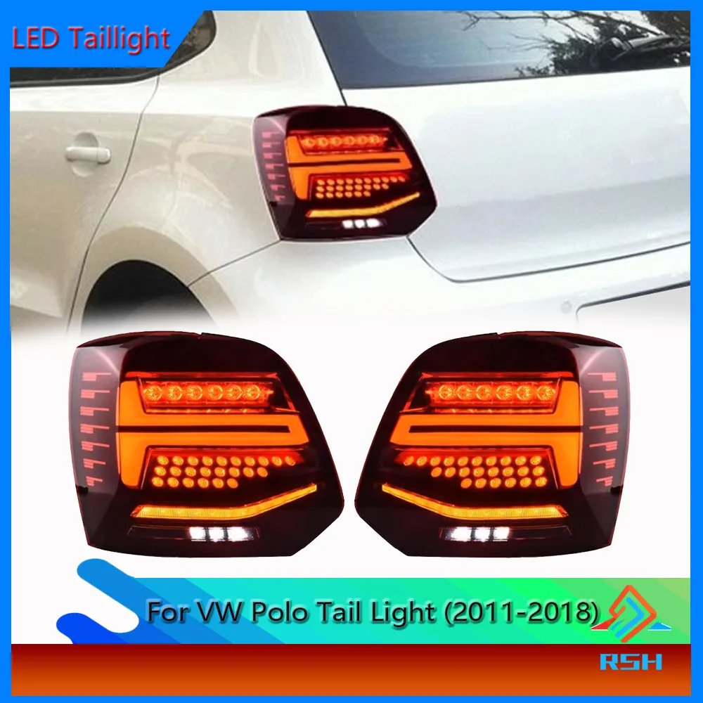 

Car Taillights For Volkswagen Polo 2011-2018 New Rrar Lamp Assembly Modified LED Driving Brake VW Tail Light Plug And Play