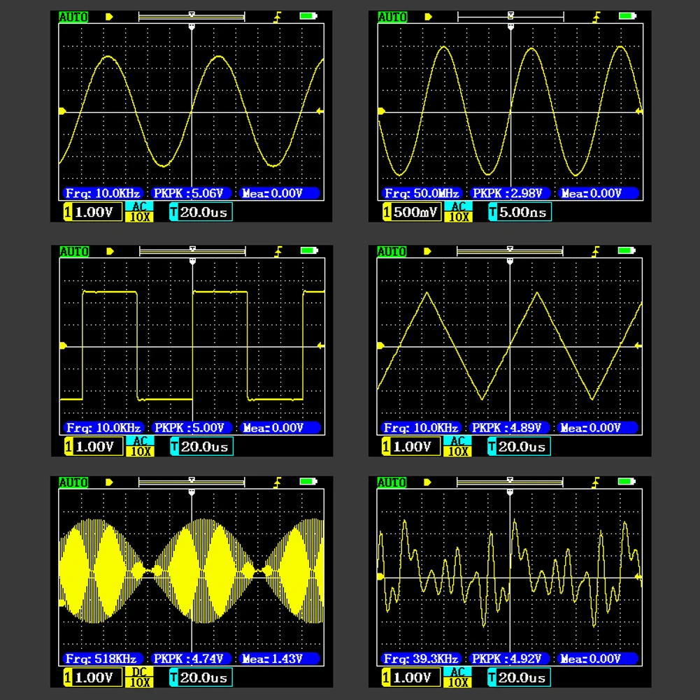 DSO2512G Digital Oscilloscope 120M Bandwidth Dual Channel Oscilloscope 10mV Minimum Vertical Sensitivity FFT Spectrum Analysis