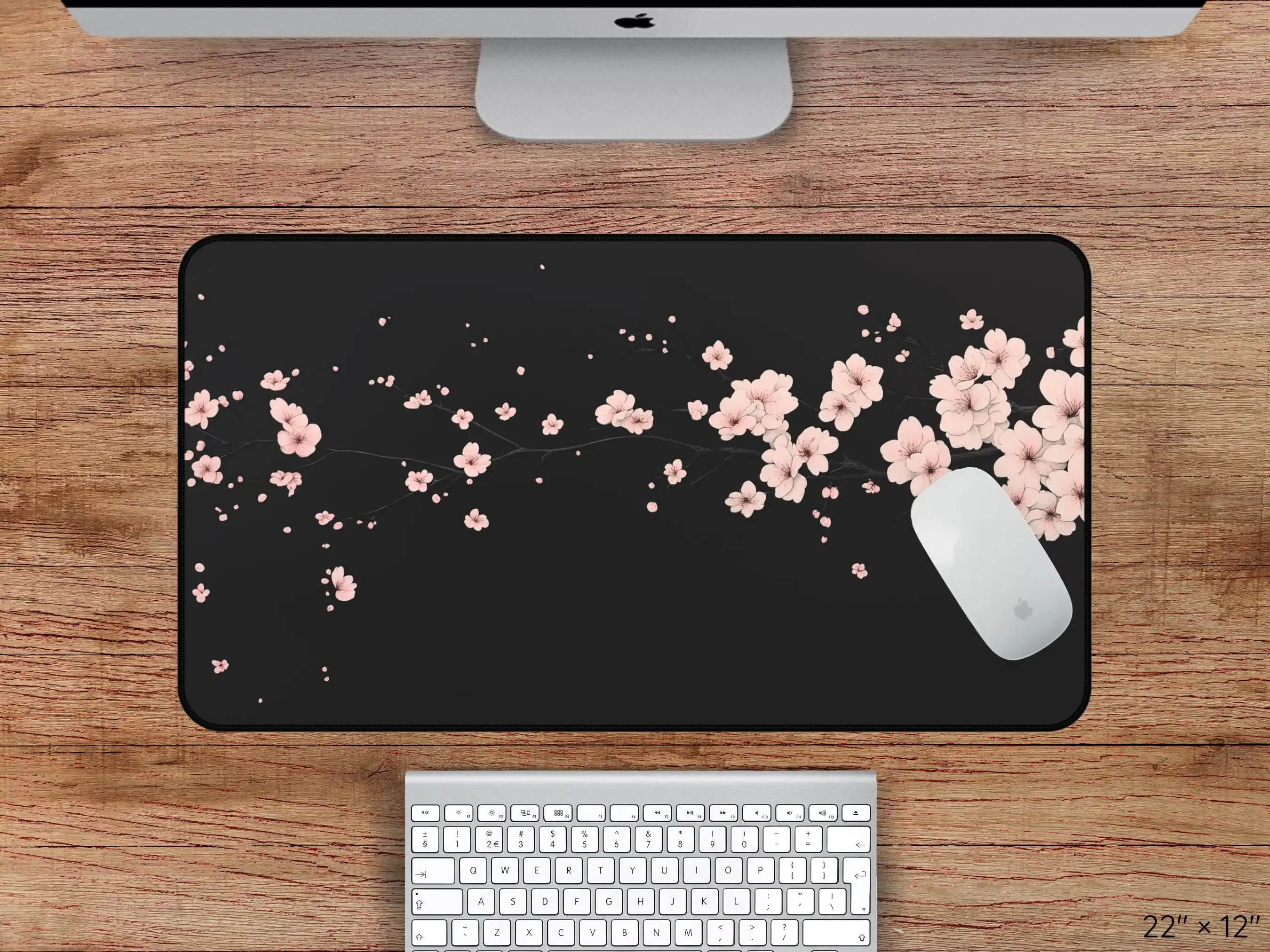 Floral Japanese-style Desk Mat, Pink Cherry Blossom Mouse Pad, Japanese Mouse Pad, Non-slip Desk Mat, Perfect Gift for Friends
