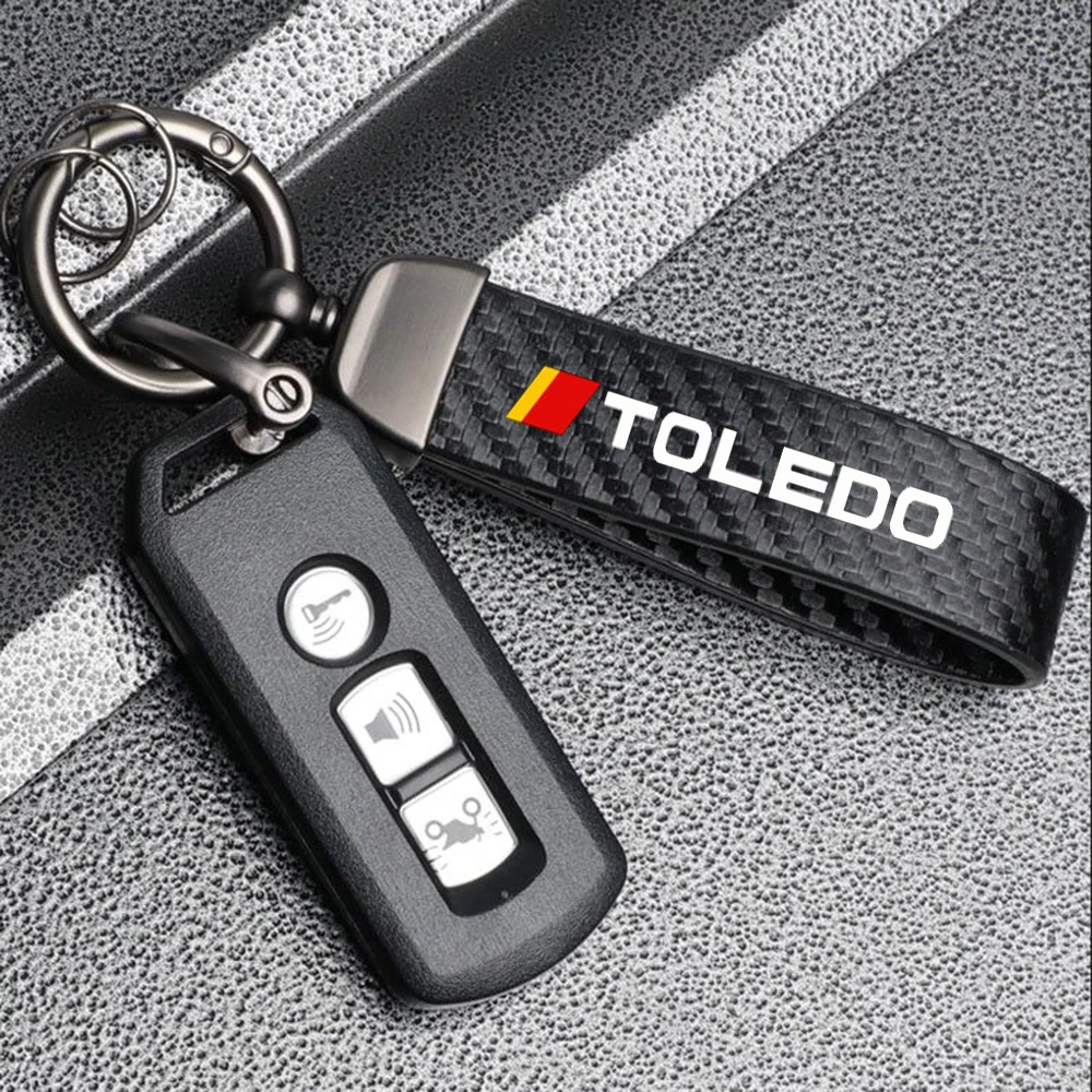 Car PU Carbon fiber  Keychain For Seat Leon Ibiza Ateca Arona Cordoba Toledo Altea Alhambra Arosa Exeo Mii Tarraco Accessories