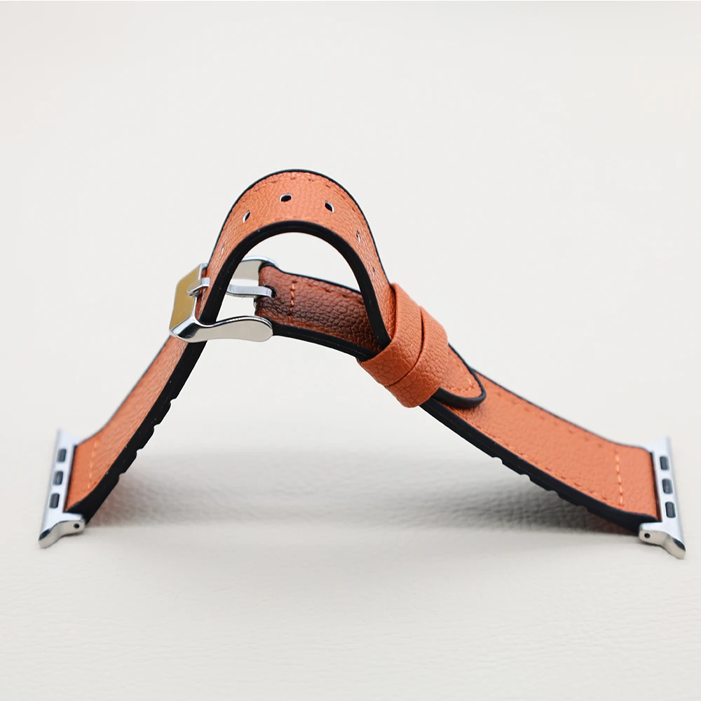 สร้อยข้อมือสําหรับ Apple Watch สาย 49 มม.45 มม.41 มม.44 มม.40 มม.42 38 มม.สายหนังสังเคราะห์ทนทาน iWatch Ultra Serie 9 4 5 SE 6 7 8