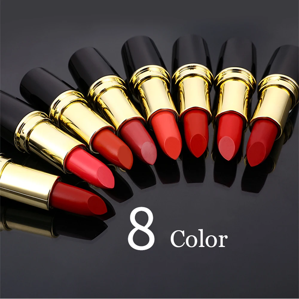 8 Colors Bullet Lips Makeup Lipstick Lip Gloss Long Lasting Moisture Cosmetic Lipstick Sexy Red Lip Matte Lipstick Waterproof