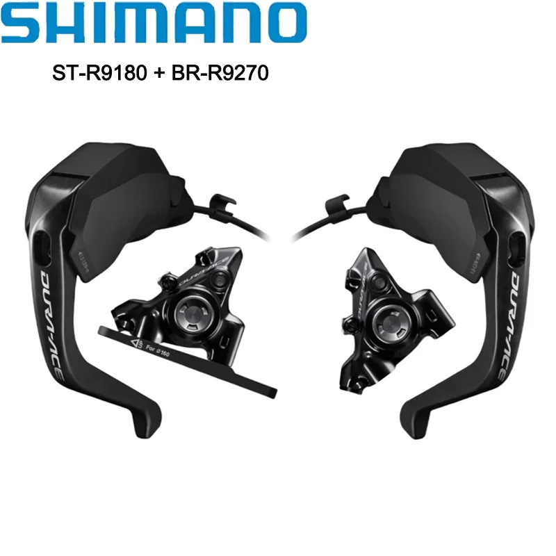 SHIMANO Dura-Ace Di2 TT ST-R9180 رافعة التحول/الفرامل + BR-R9270 قرص الفرامل الهيدروليكية لمحاكمة الوقت/دراجة الترياتلون الأصلية