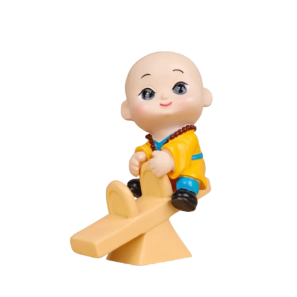 Funny Cute Lucky Little Monk Figurines Resin Crafts Chinese Style Small Monk Sculpture Blessing Mini Monk Ornaments Bedroom