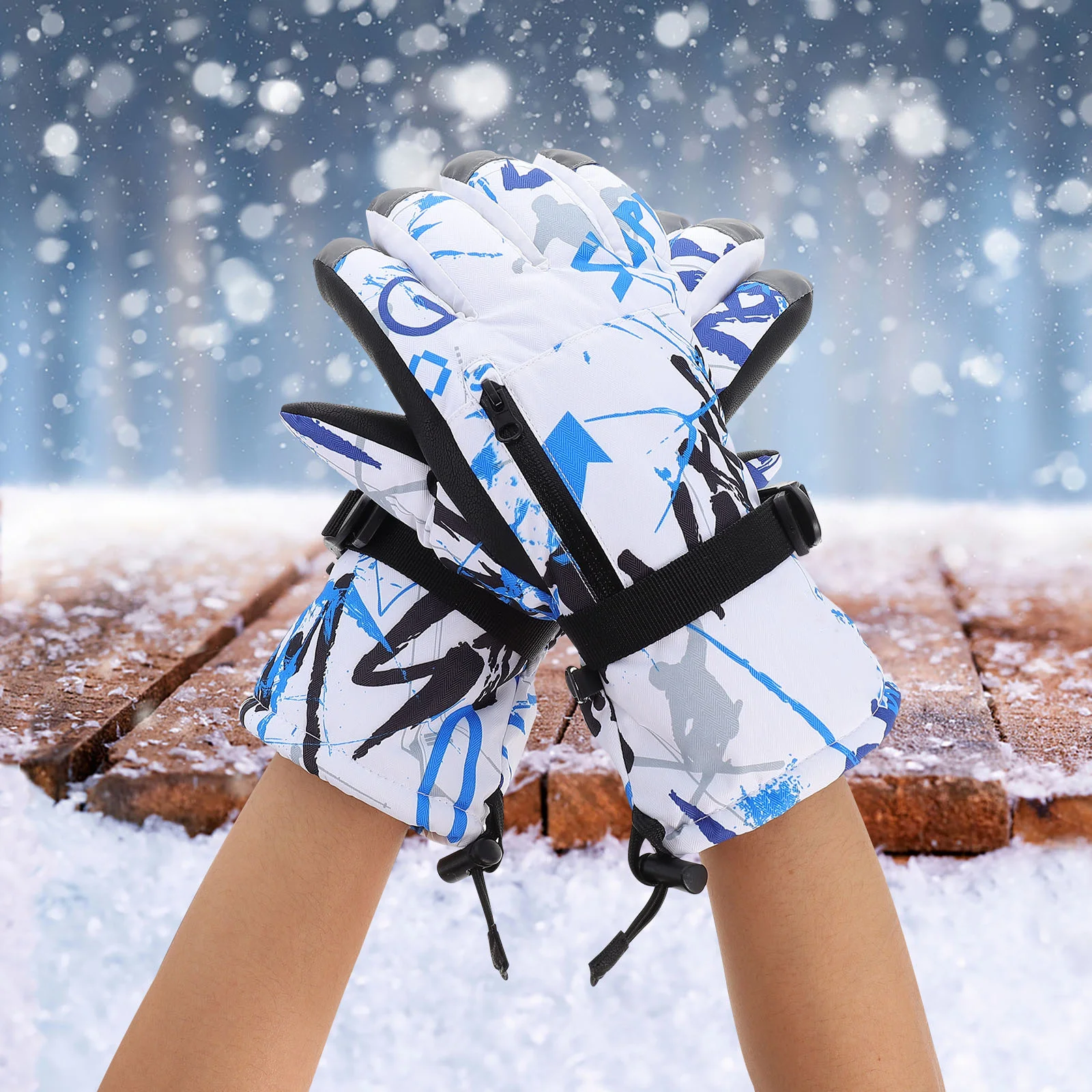 

1Pair Outdoor Skiing Gloves Thickened Warm Waterproof Anti-Skid Touch Screen Winter Cycling Ridding Sports Accessory