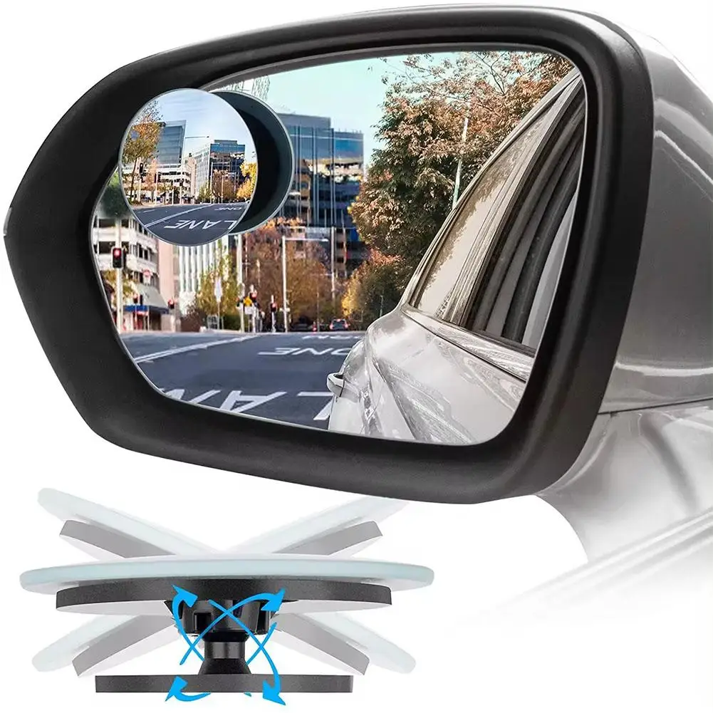 Car Rearview Mirror Upgraded Car Blind Spot Rear View Angle Round 360° Mirror Mirror Rotating Cup Mirror Wide Big Suction S N4P0