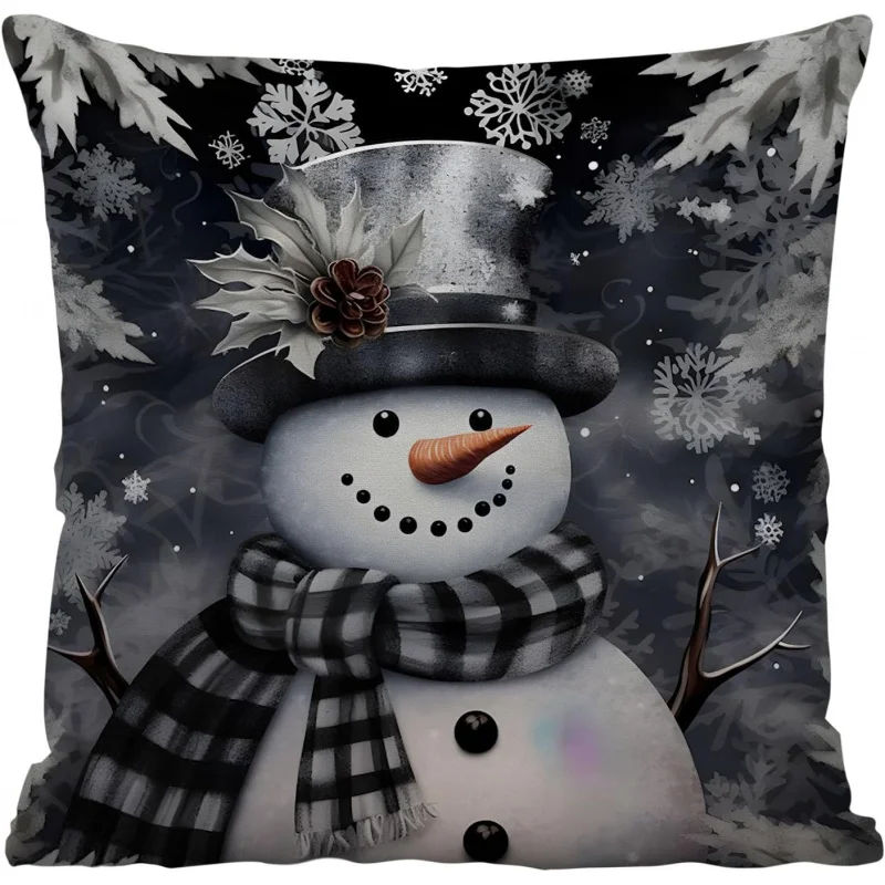 

Snowman Winter Pillowcase 18x18 Christmas Pillow Cover